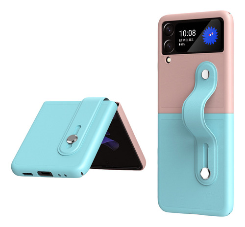 Funda Color Clash For Samsung Zflip6 Con Correa For La Muñeca
