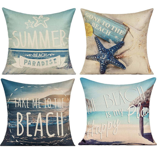 Fundas De Almohada Para Casa De Playa, Para Exteriores,...