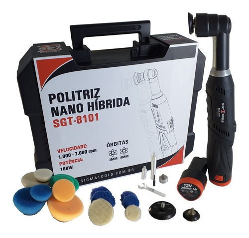 Imagem 7 de 9 de Politriz Nano Híbrida 180w 12 V Detail Automotivo - Sgt 8101