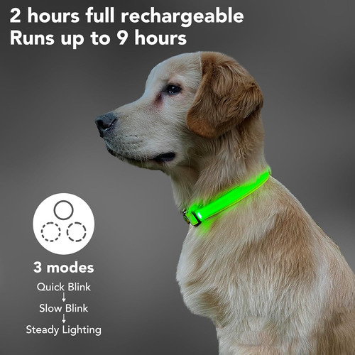 Collares De Perro Con Luz Led, Recargable Con Micro Usb, Imp