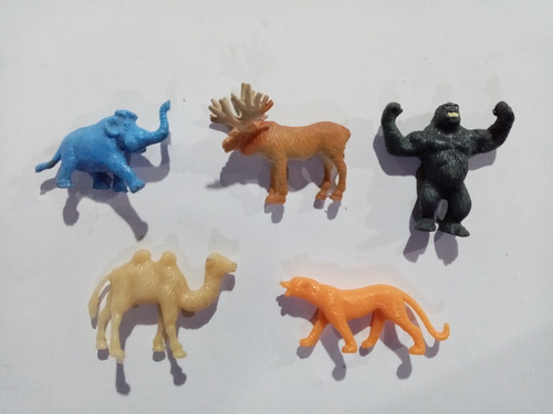 Bootleg Animales Lote 5 Figuras 5 Cm Mamut Alce Tigre Gorila