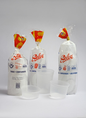 Imagen 6 de 8 de Tinas Plásticas Con Tapa Selva 8oz. (10x25)