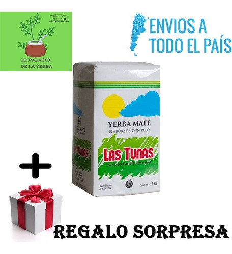 Yerba Mate Las Tunas X 8 Unidades De 1 Kg + Regalo Sorpresa