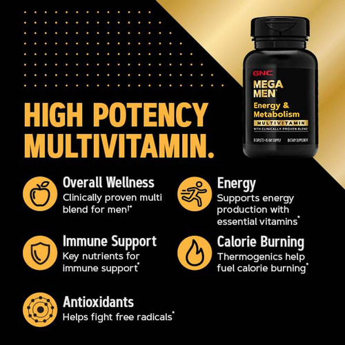 Multivitamínico Gnc Mega Men Energy & Metabolism 180 Comprim