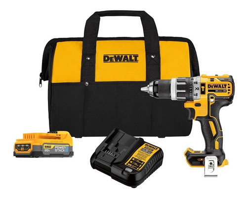 Taladro Percutor Dewalt Dcd796e1 C/bat Powerstack Color Amarillo/Negro