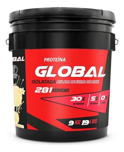 Proteína Whey Global Hidrolizada Iso 281 Serv 9kg Vainilla
