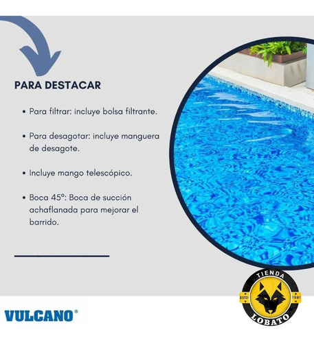 Imagen 5 de 10 de Barrefondo Para Pileta De Lona Pelopincho Manual Vulcano Kit