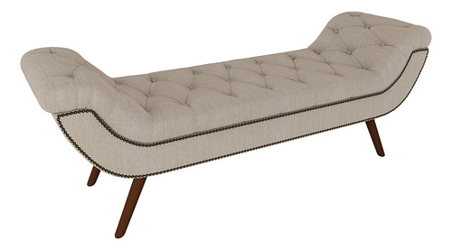 Puff Recamier Com Tachas 140cm Santorini Linho Creme