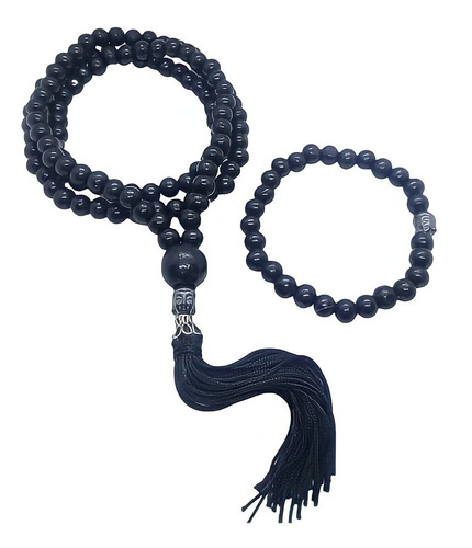 Imagem 1 de 10 de Japamala Masculino Cabeça De Buda Hematita E Pulseira