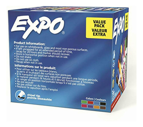 Expo Low-odor Dry Erase Markers, Chisel Tip, Assorted