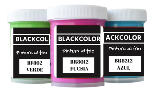 Pintura Al Frio Black Color  Color Negro0 60 Ml - Pack X12