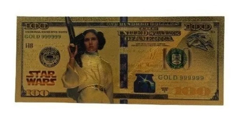 Billete Plata 100 Dolares Coleccion Fans Star Wars Leia