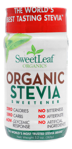 Endulzante Stevia Granulado Sweetleaf Organico 92 Grs