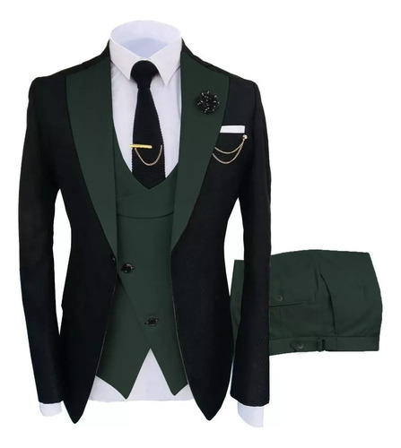 Conjunto De 3 Piezas Para Hombre, Corte Regular, Esmoquin.