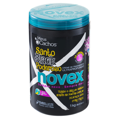 Imagem 2 de 4 de Creme de tratamento Meus Cachos Santo Black Poderoso Novex 1 kg