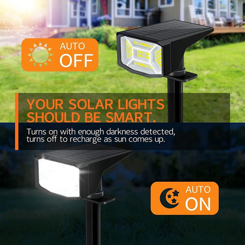 Mini Estaca Reflector 50 Led Luz Solar Exterior Blanco Frio