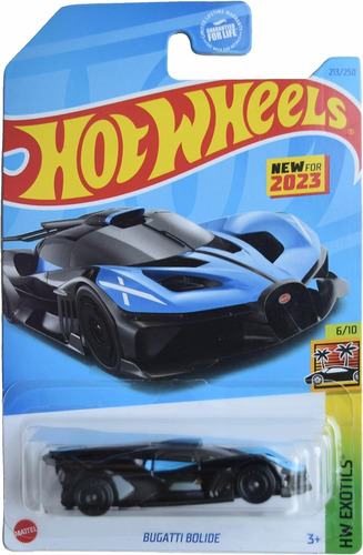 Coche De Juguete Hot Wheels Negro Y Celeste, Bugatti Bolide