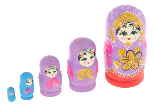 5x Muñecas Matryoshka Muñecas Rusas Anidadas Decoración