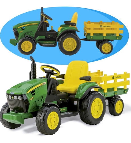 Carro Eletrico Recarregavel Trator John Deere Fazendeiro