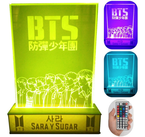 Lampara Bts Bangtan Sonyeondan Colores Base Personalizada  