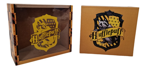 Alcancía Original De Madera Diseño Hufflepuff