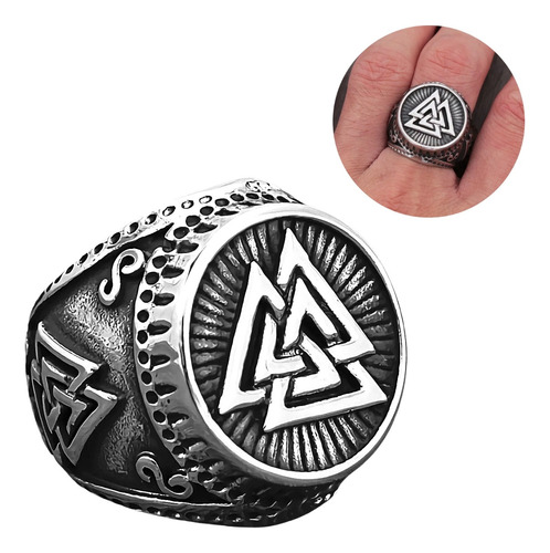 Anillo Celta Nórdico Vikingo Amuleto Acero Inoxidable Hombre