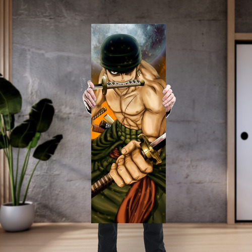 Imagen 4 de 8 de Cuadro Grande De Anime One Piece Zoro Katanas - Animeras