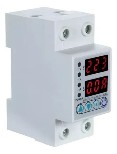 Protector Voltaje Corriente Ajustable 63a 220v Din
