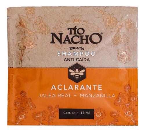 12 Sachets Champu Tio Nacho Anticaida Aclarante 18ml C/u