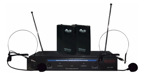 2 Microfonos Inalambrico Vincha Gbr Vhf Pro258 Karaoke