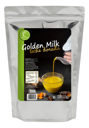 Golden Milk Leche Dorada Vegana Cúrcuma 1 Kilo
