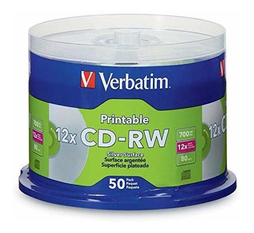 Cds Grabables Verbatim Cd-rw 700mb 2x-4x Datalifeplus Silver