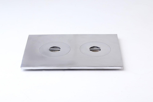 Placa de estufa de leña de aluminio pulido 47x85