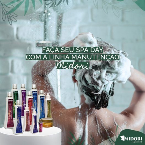 Kit 2 Shampoo Algas 500ml Tratamento Capilar Midori Original