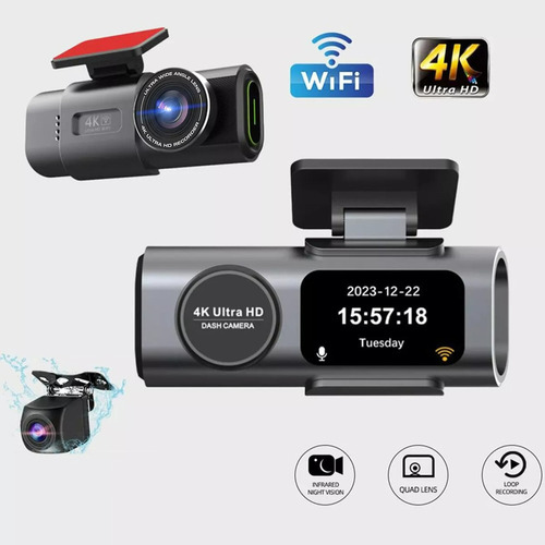 Grabador De Conducción Con Lente 4k Wifi M, Grabación Fronta
