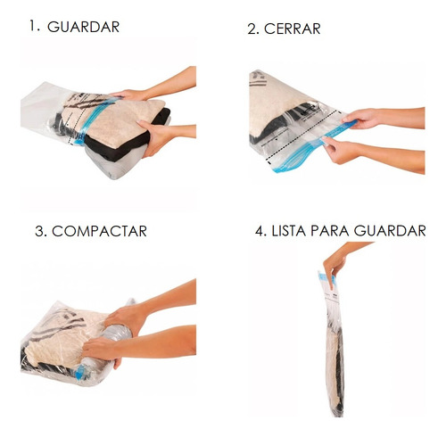 Combo X 4 Bolsas Al Vacío Vac Bag Ordene 60x40cm Ideal Viaje