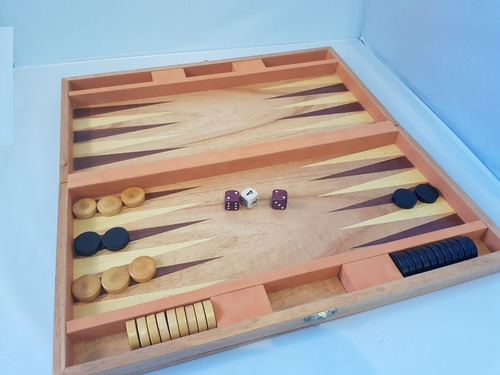 Backgammon Caja Madera Premium Torneo Altos