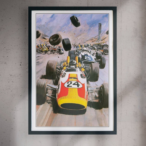 Cuadro 60x40 Automovilismo - Carrera Formula 1 Vintage