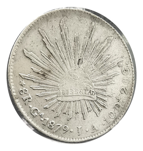 Moneda 8 Reales Plata Ceca Guadalajara Ga Ja 1879