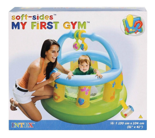 Imagen 4 de 8 de Corralito Pelotero Intex Gimnasio Bebe Inflable Intex -