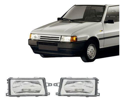 Juego Par Focos Delanteros Fiat Uno 1997 1998 1999 2000 2001