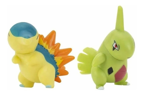 Imagen 2 de 2 de Pokemon Figura Larvitar + Cyndaquil 5 Cm Jazwares Premium