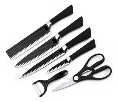 Jogo De Facas Cozinha Com Descascador 6 Peças Emb. Tradicio