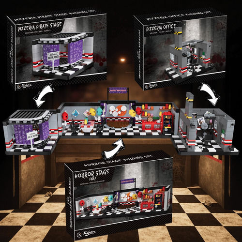 Xalvitra Blocos Fnaf: Pizzaria Halloween Com Cenário