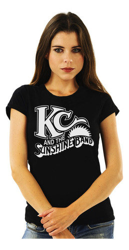 Polera Mujer Kc And The Sunshine Band Logo Rock Impresión Di