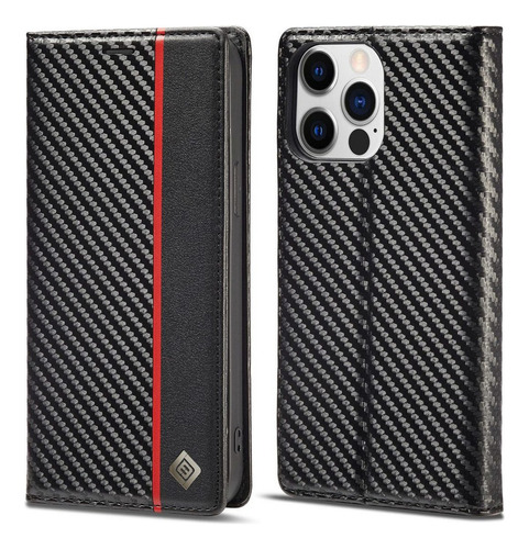 Funda Magnética Para iPhone Varios Modelos Fibra De Carbono