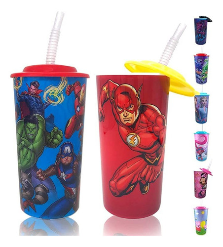 Ultimate Marvel Superheroes Dc Comics Avengers Y Flash Vasos