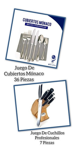 Cuchillos Rena Ware 7 Pz + Juego De Cubiertos Renaware 36 Pz