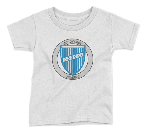 Remera Futbol Godoy Cruz Mza Escudo Pecho Blanca Talle Niño