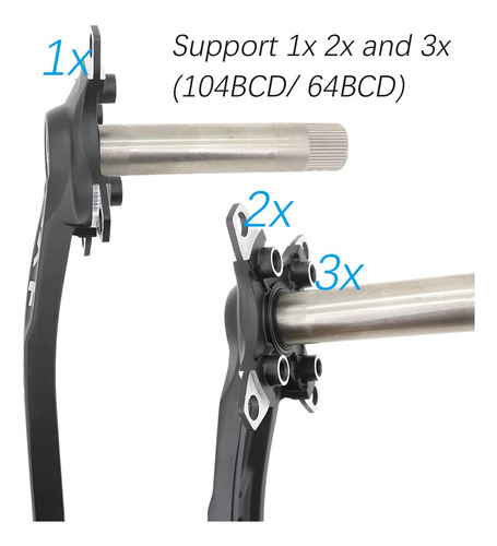 Djc Bielas Para Bicicleta 104bcd Con Plato Bsa Soporte Infer
